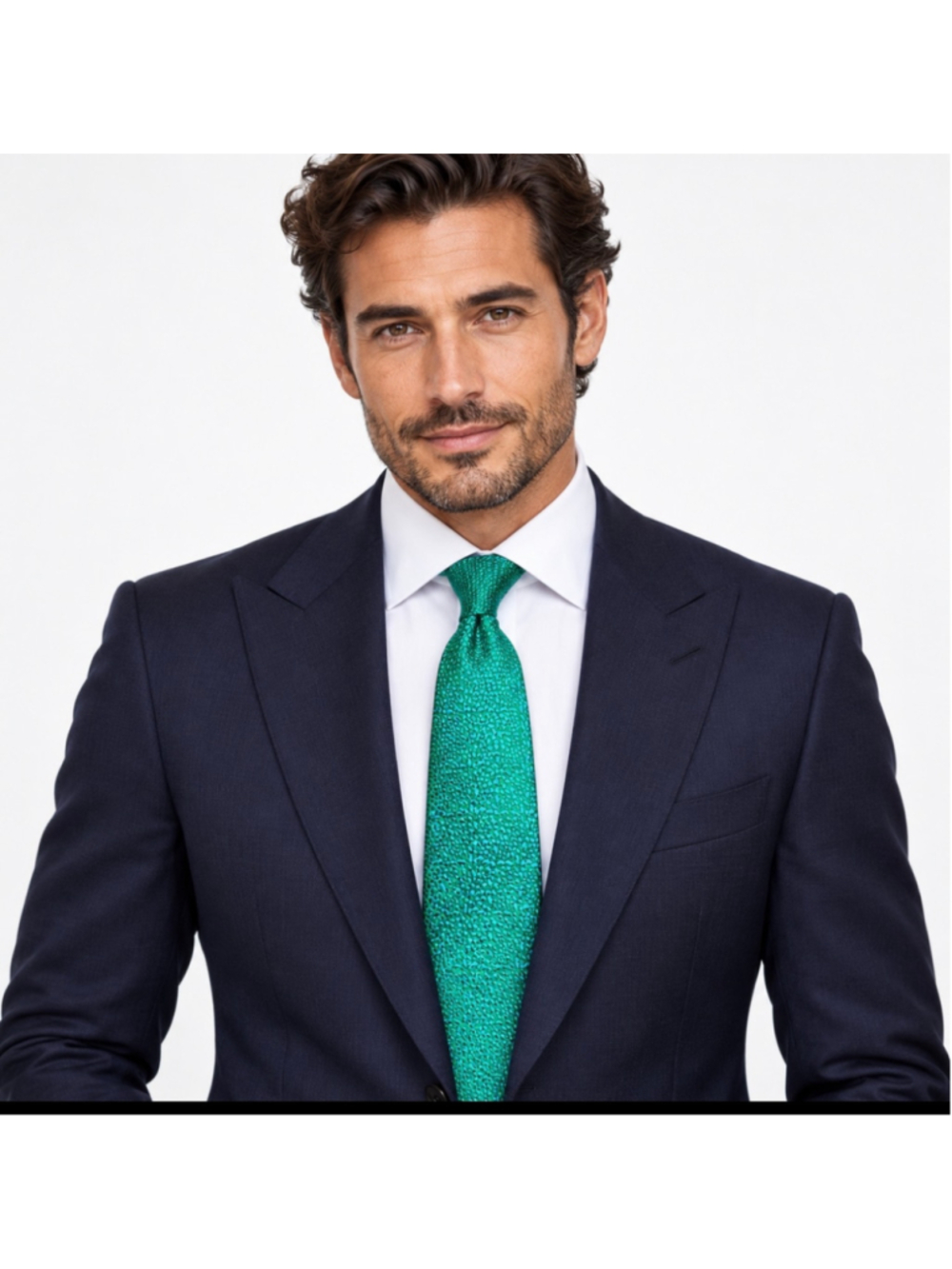 Charvet Silk Tie Iridescent Blue Green Made in France Luxury New